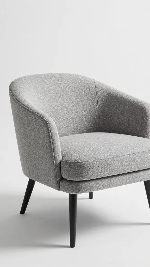 angled accent chair creating conversation zone, tight crop