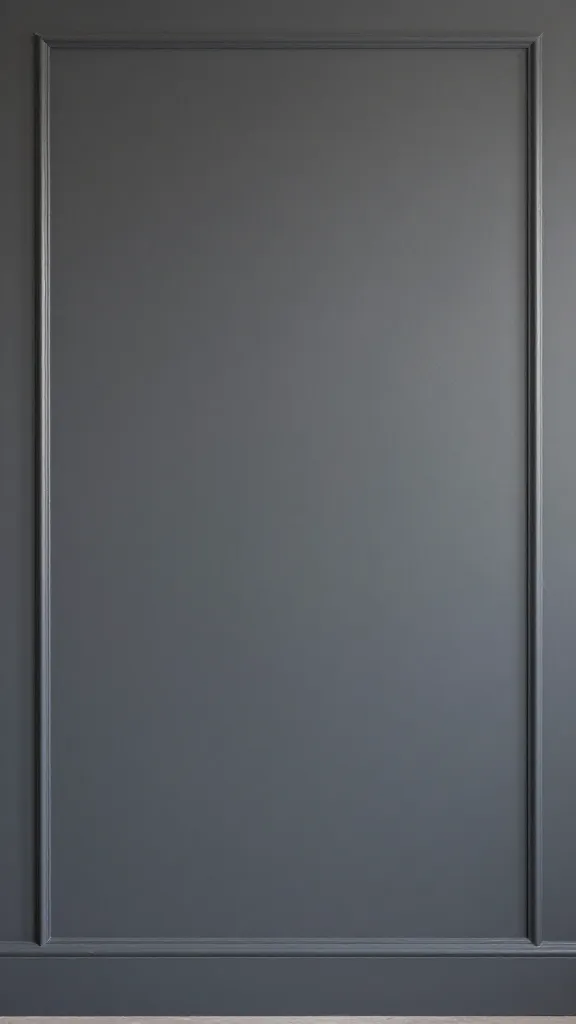 matte charcoal wall with matching trim, seamless paint finish