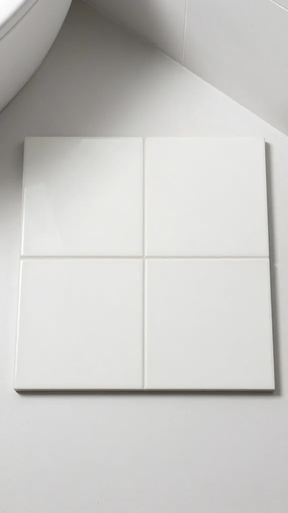 single large-format 24x48 porcelain tile on bathroom floor