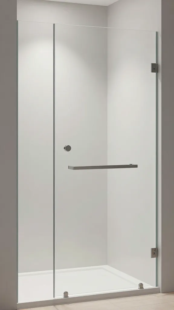 frameless glass shower panel with uninterrupted vertical lines