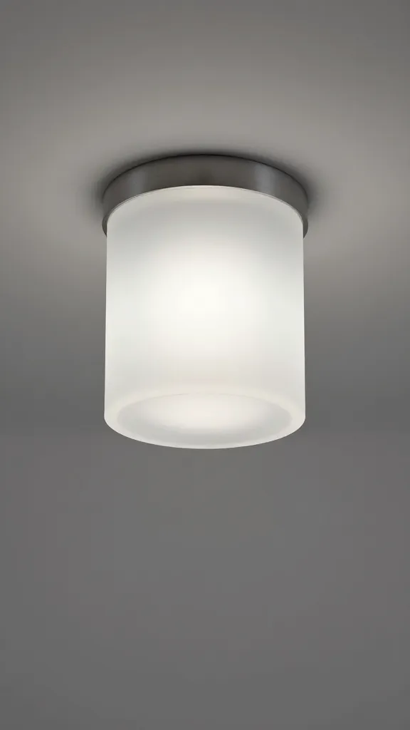frosted glass flush-mount ceiling light, minimalist bathroom