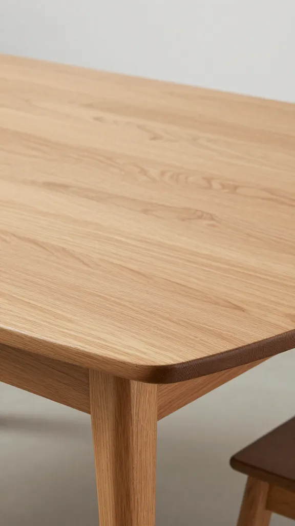 extendable dining table leaf mechanism, brushed oak detail