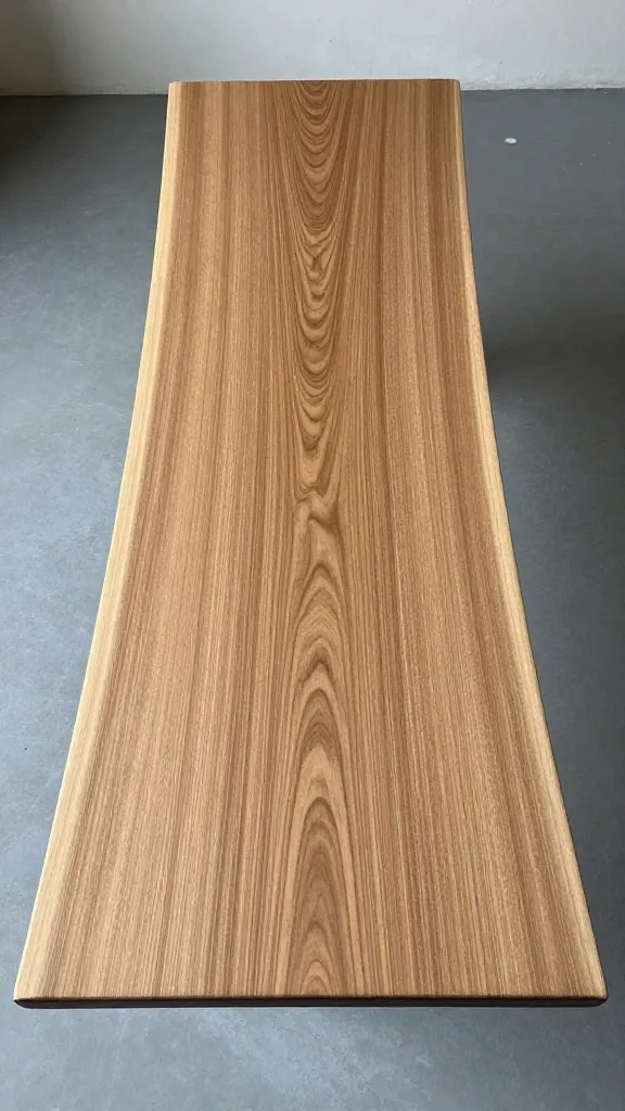 oiled oak slab tabletop with soft natural grain